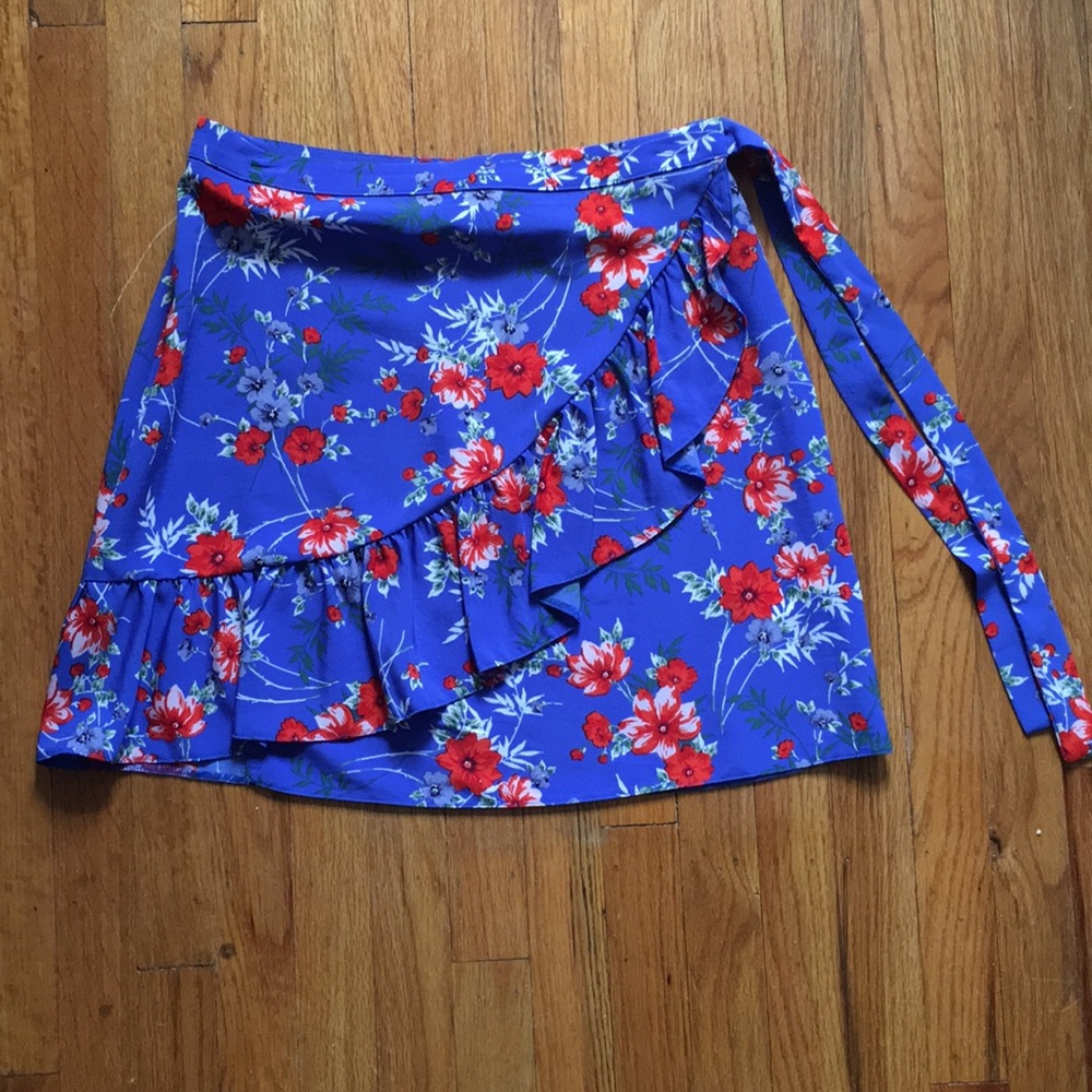 Floral Wrap Mini Skirt